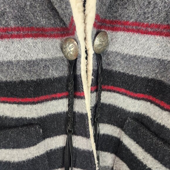 Mid West Garment Co Coat Wool Blend W/Sherpa Collar Men's L South Western Lined - Picture 3 of 8